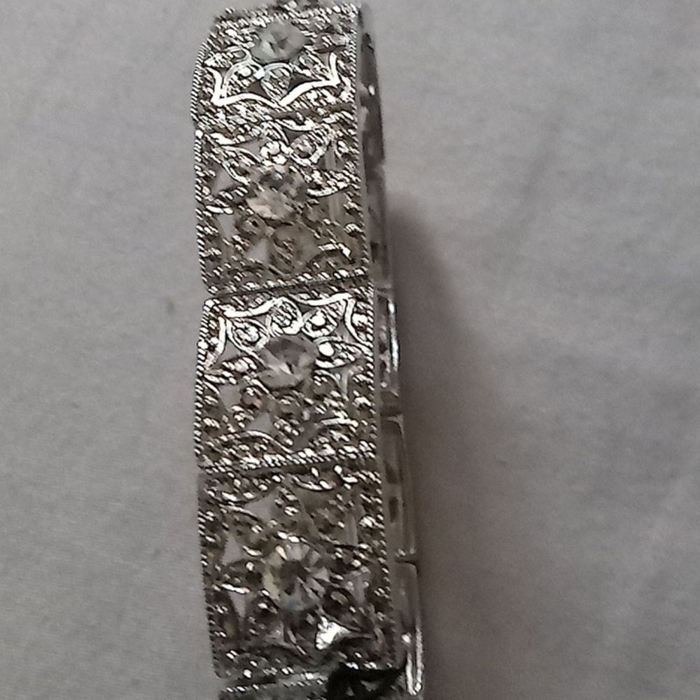 Cookie Lee Silver and Black Sparkle Bracelet